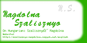 magdolna szalisznyo business card